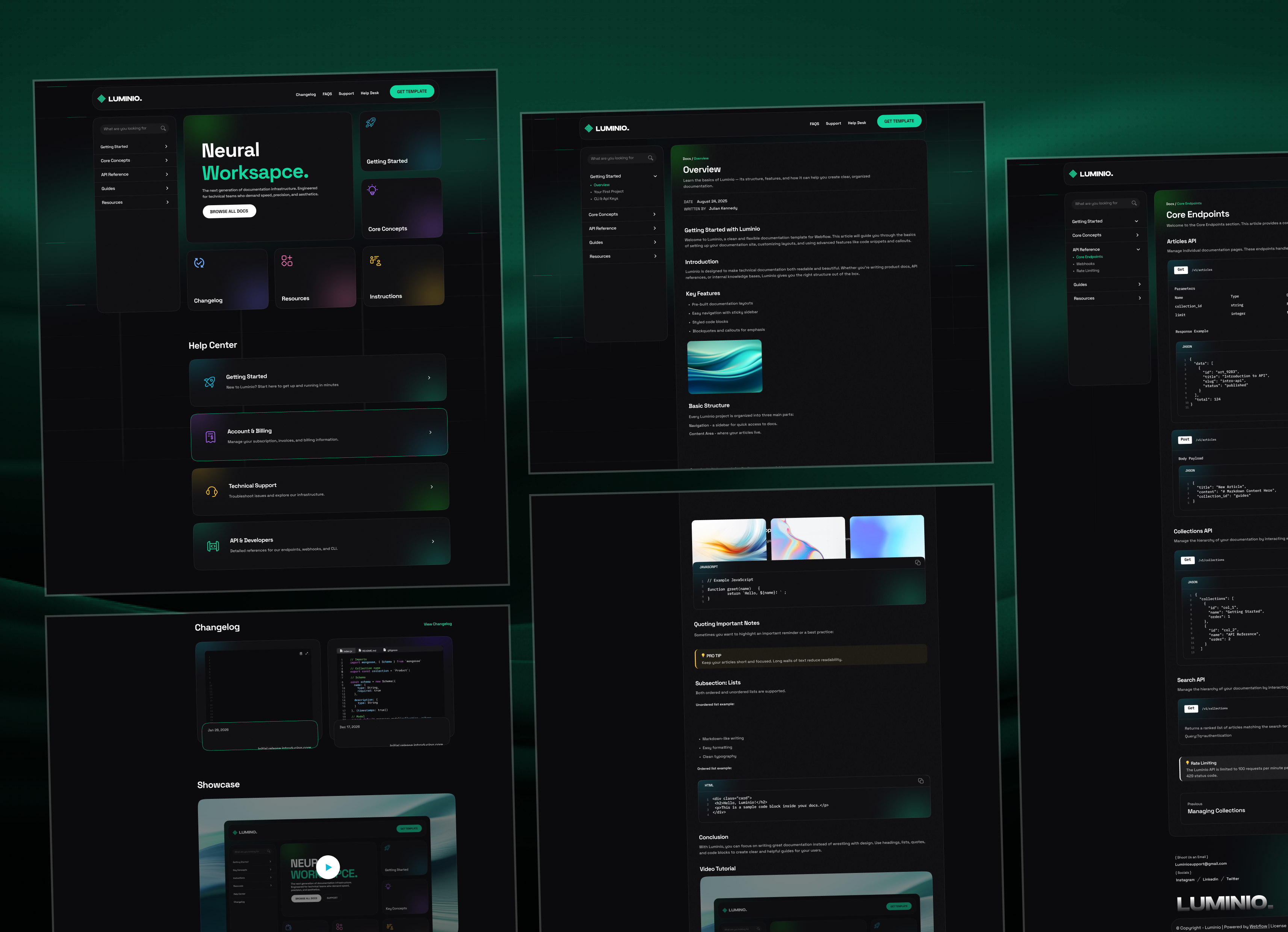 Luminio - Documentation & Knowledge Base Webflow Template.