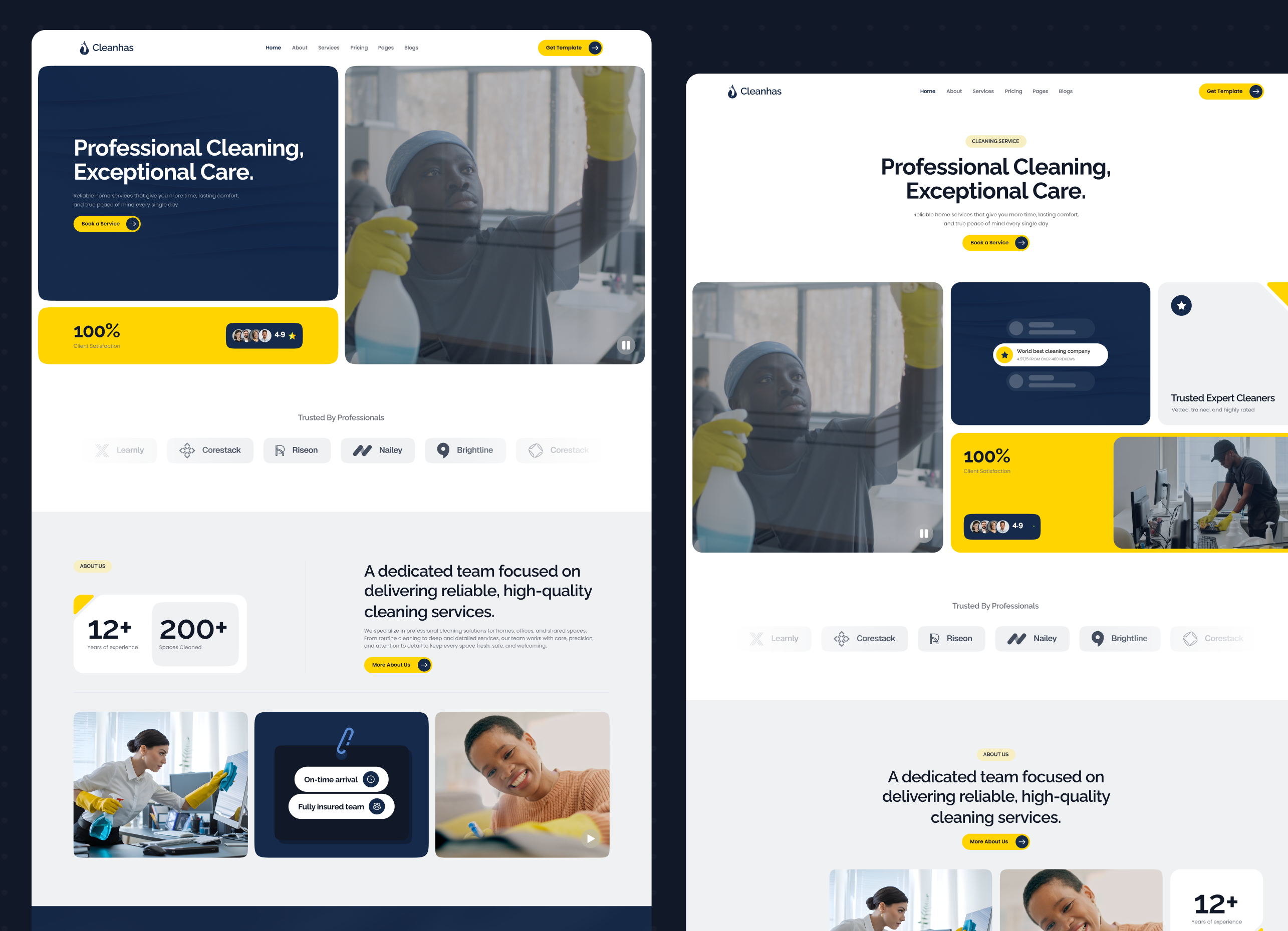 Cleanhas - Commercial Cleaning and Janitorial Services Webflow Template.