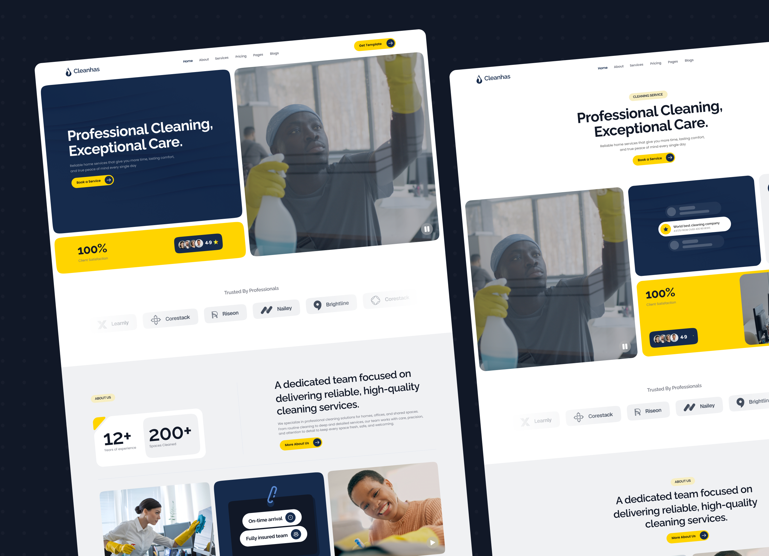 Cleanhas - Commercial Cleaning and Janitorial Services Webflow Template.
