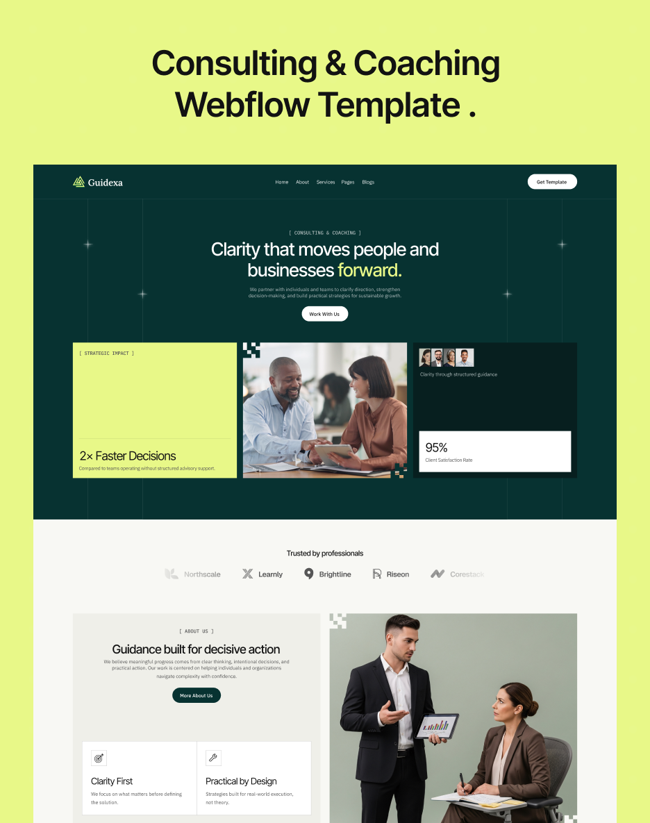 Guidexa - Consulting & Coaching Webflow Template.