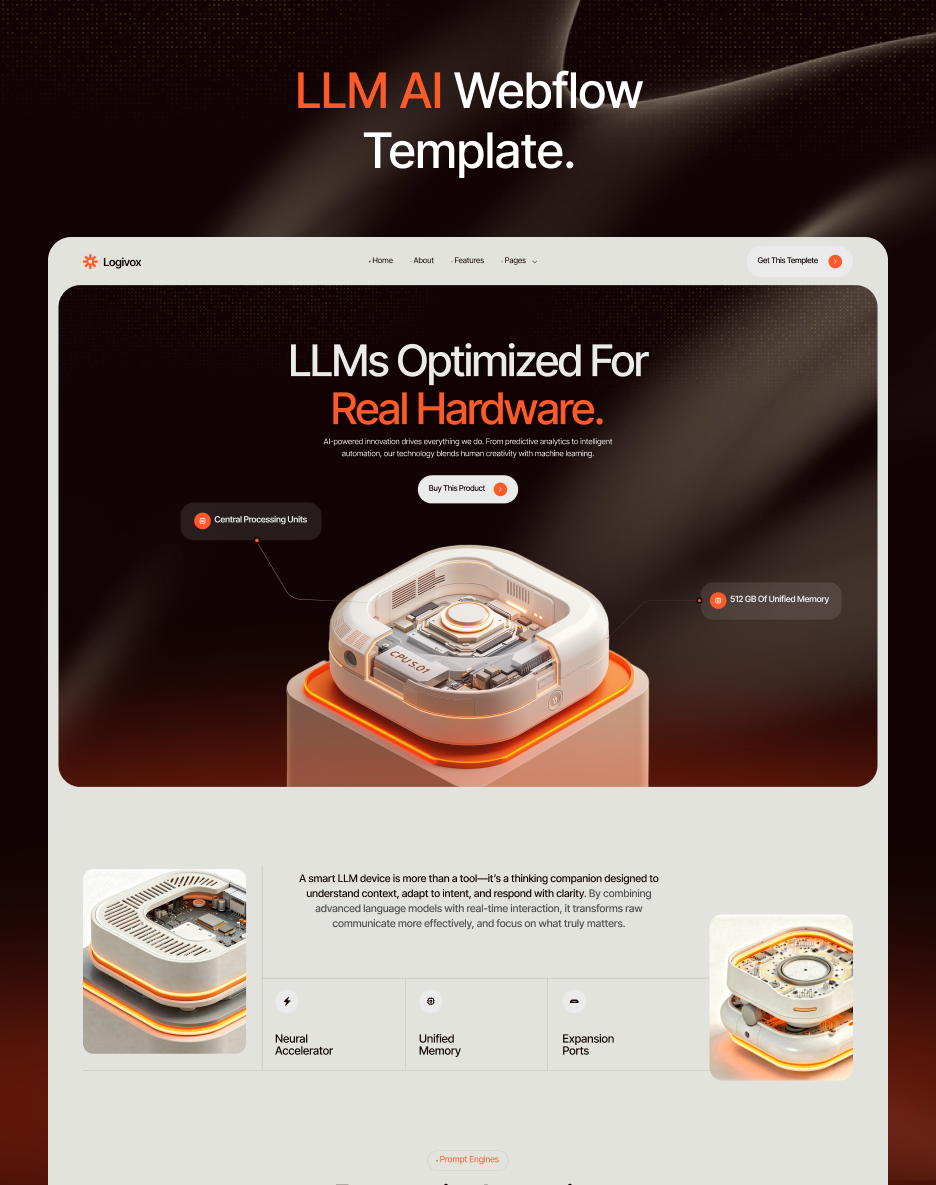 Logivox - LLM AI Webflow Template.