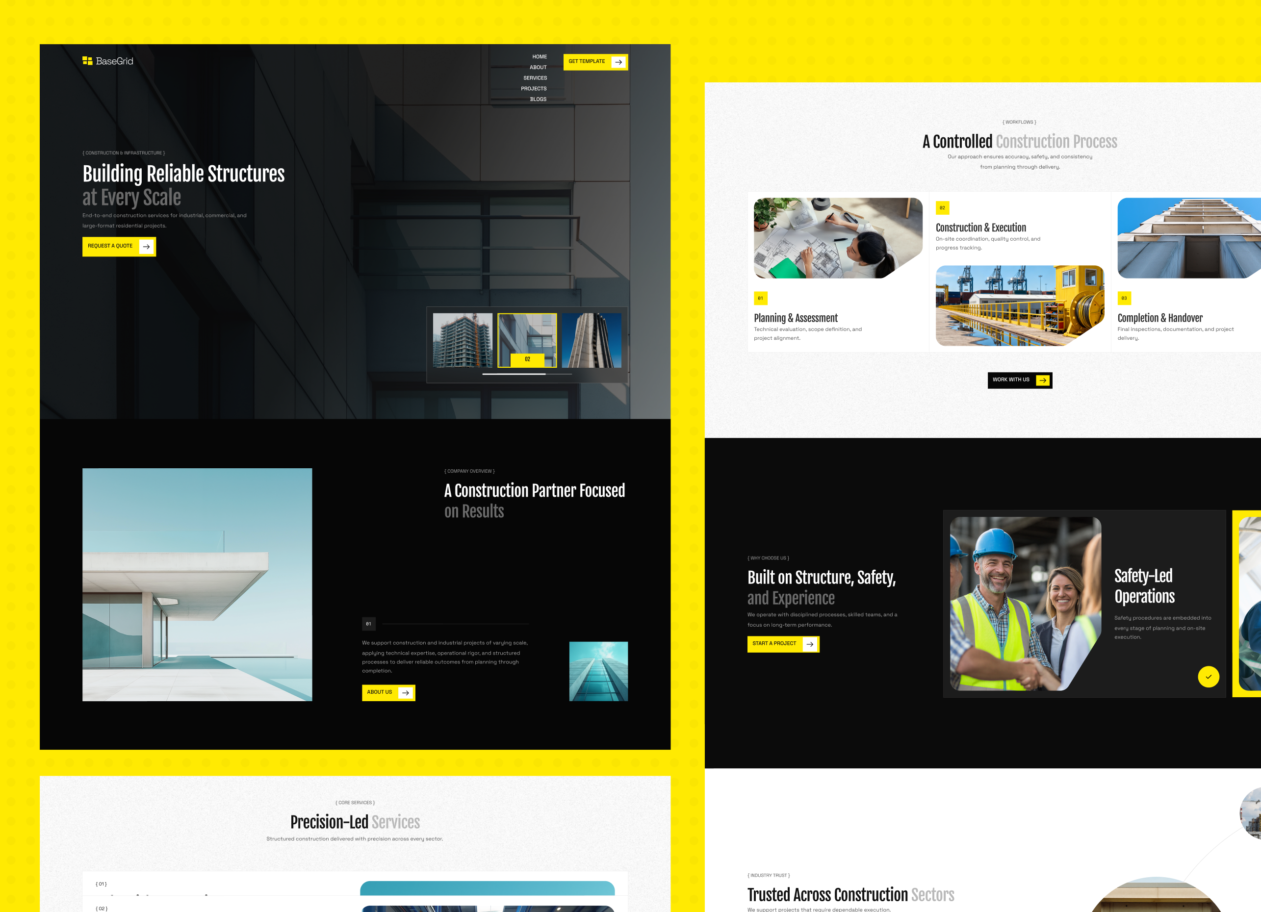 Basegrid - Construction & Industrial Businesses Webflow Template.