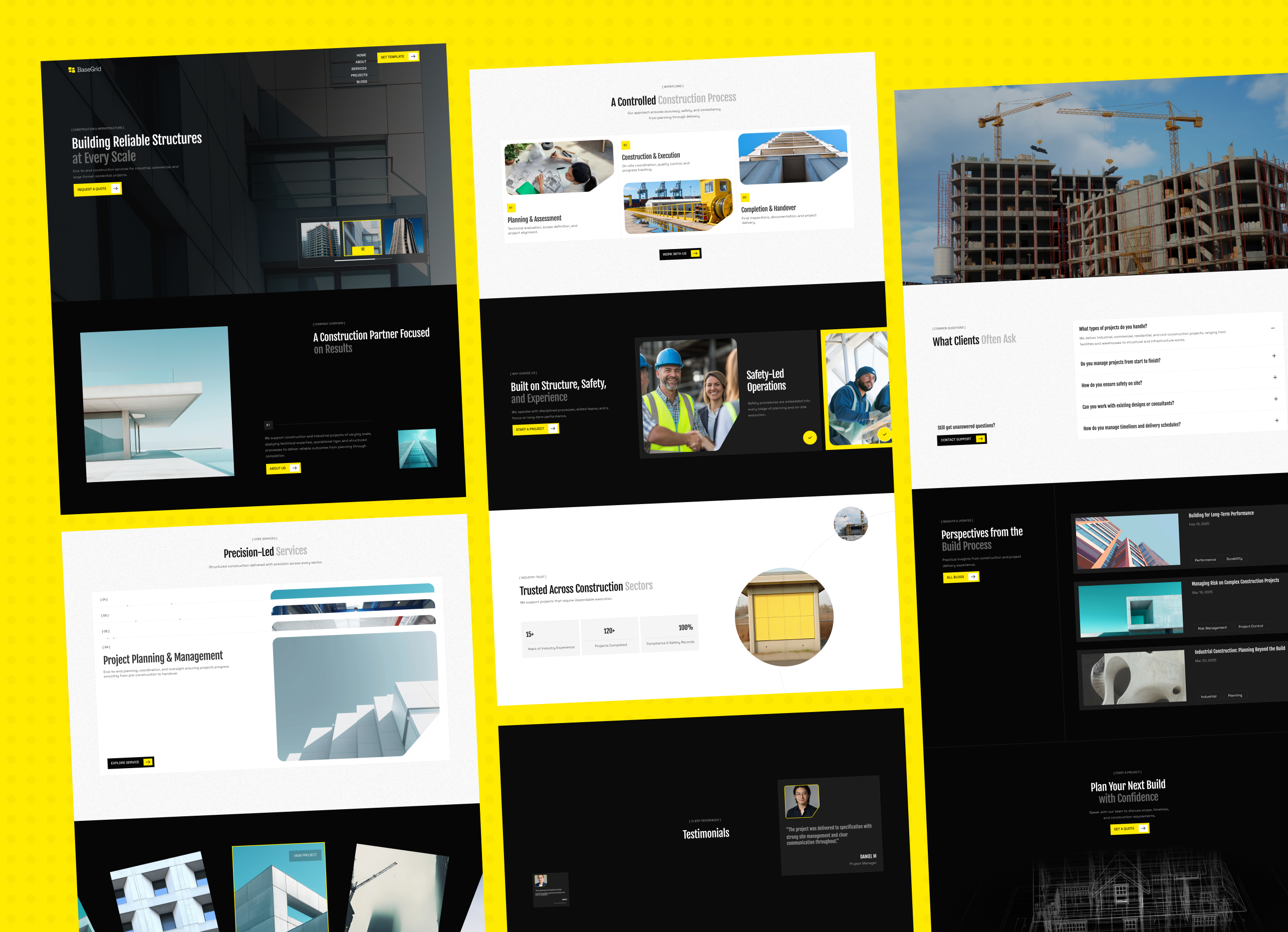 Basegrid - Construction & Industrial Businesses Webflow Template.