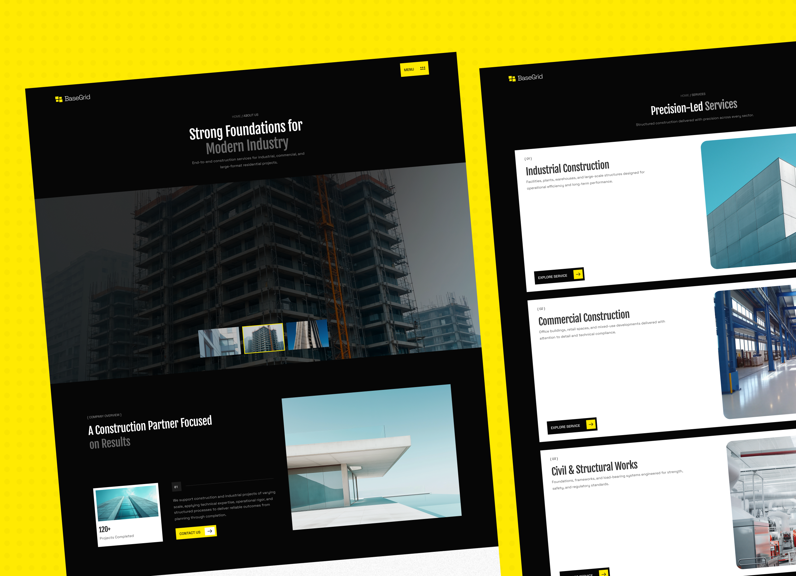 Basegrid - Construction & Industrial Businesses Webflow Template.