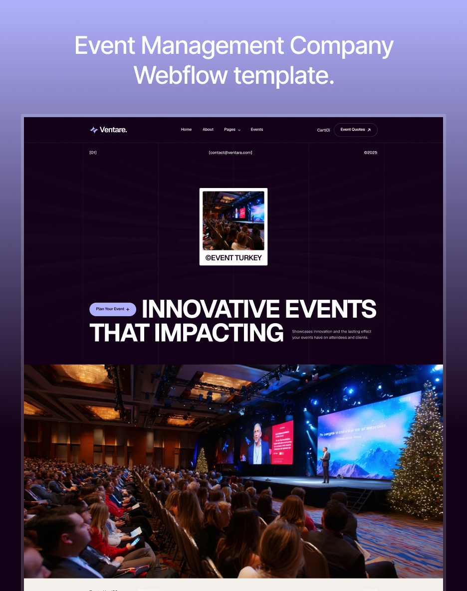 Ventare - Event Management Company Webflow template.