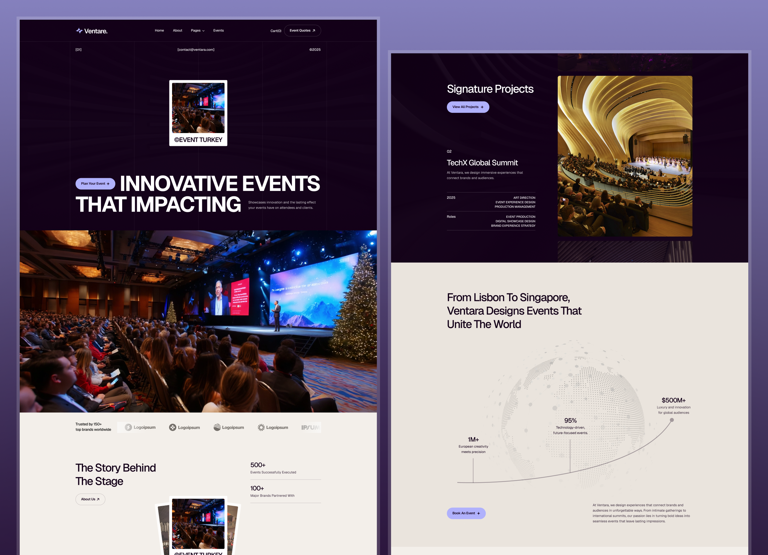 Ventare - Event Management Company Webflow template.