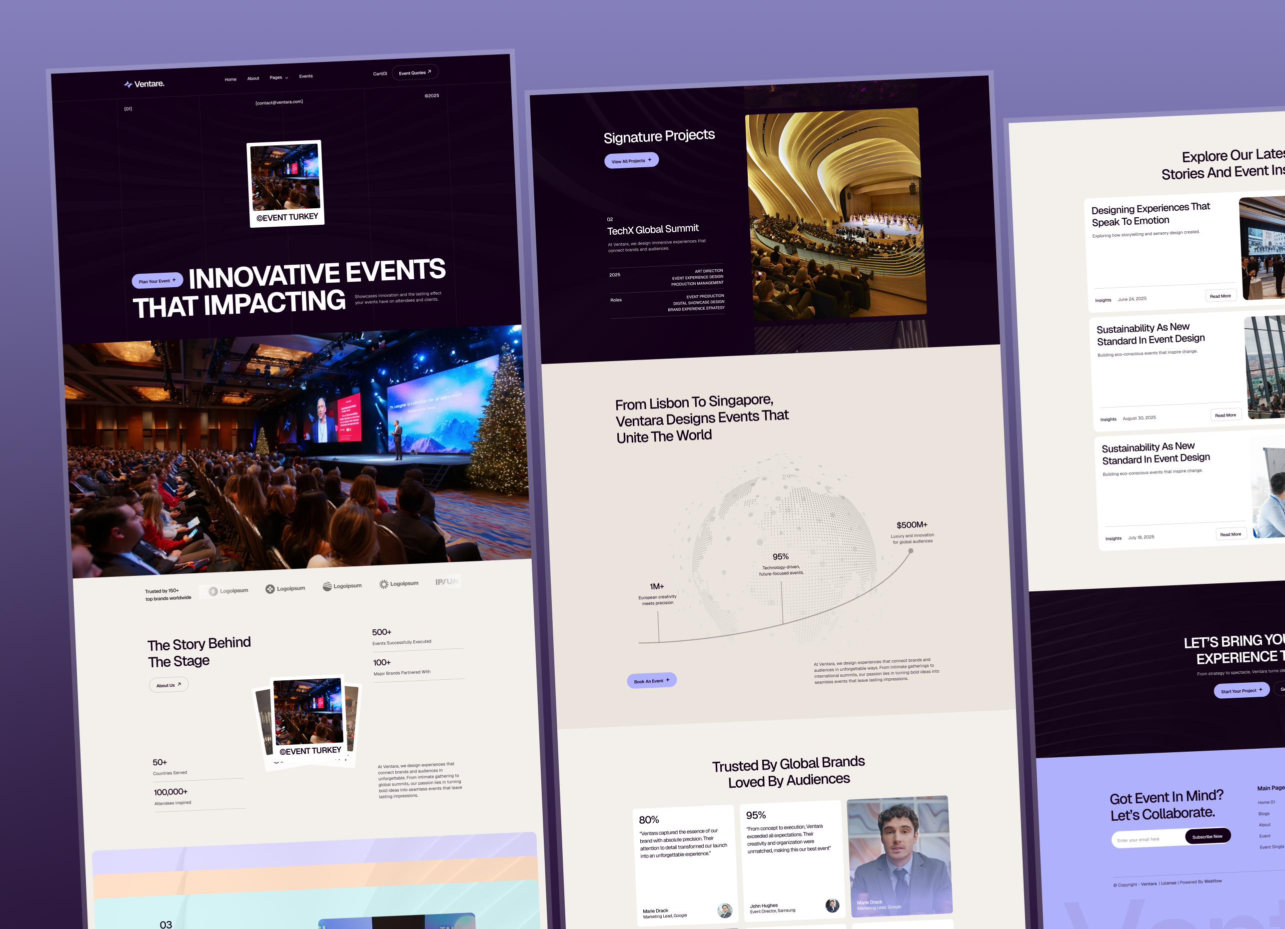 Ventare - Event Management Company Webflow template.