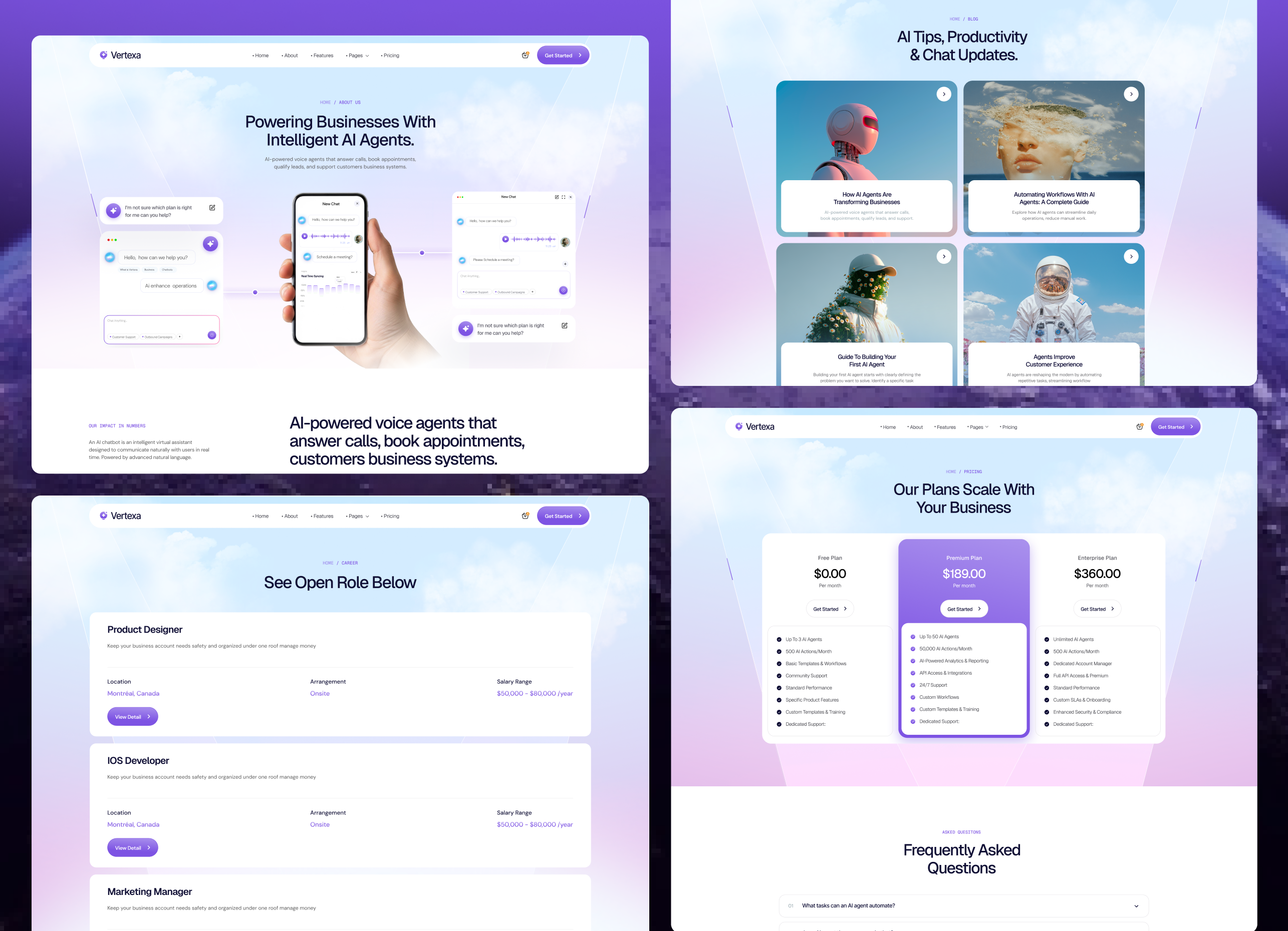 Vertexa - AI Agent Saas Webflow Template.