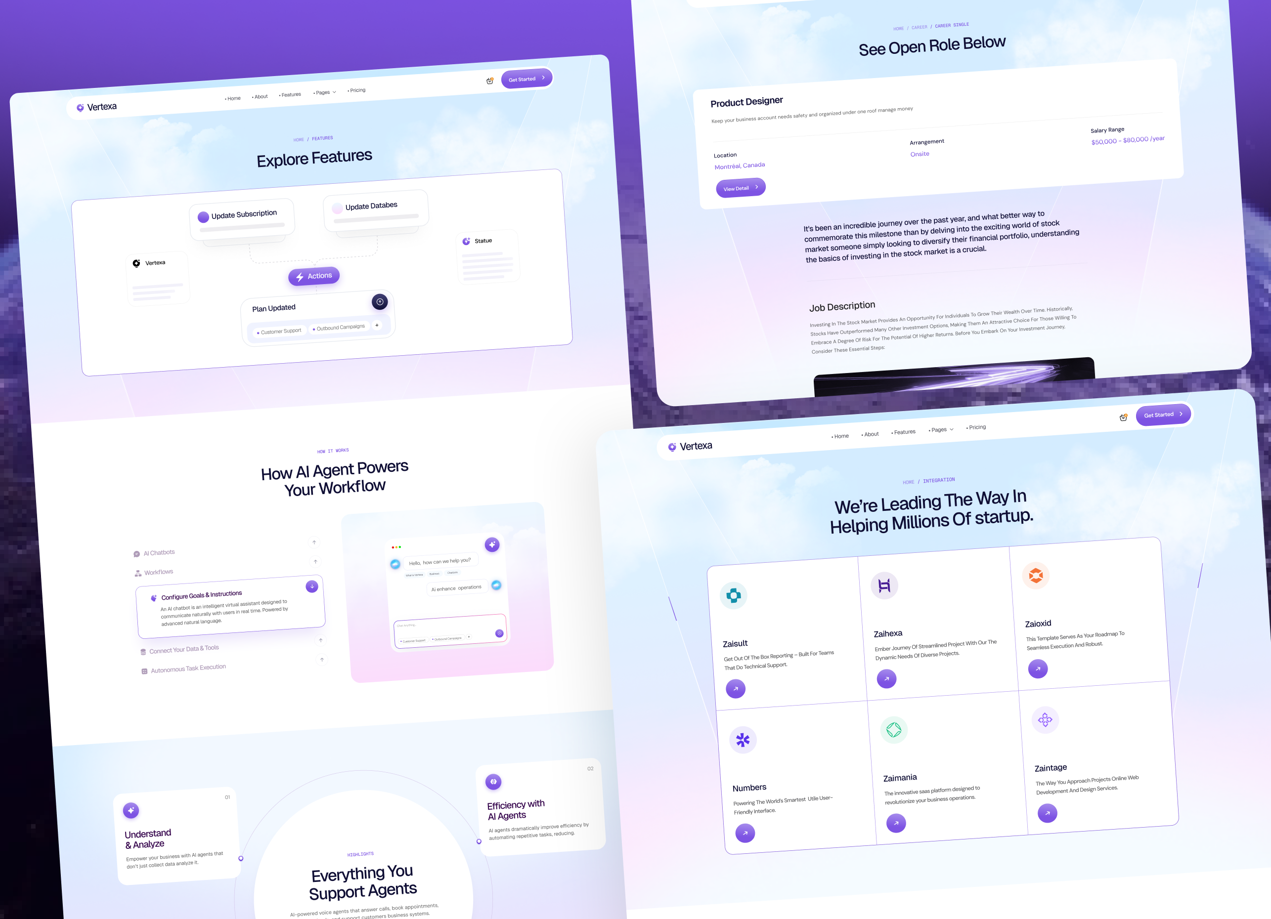 Vertexa - AI Agent Saas Webflow Template.