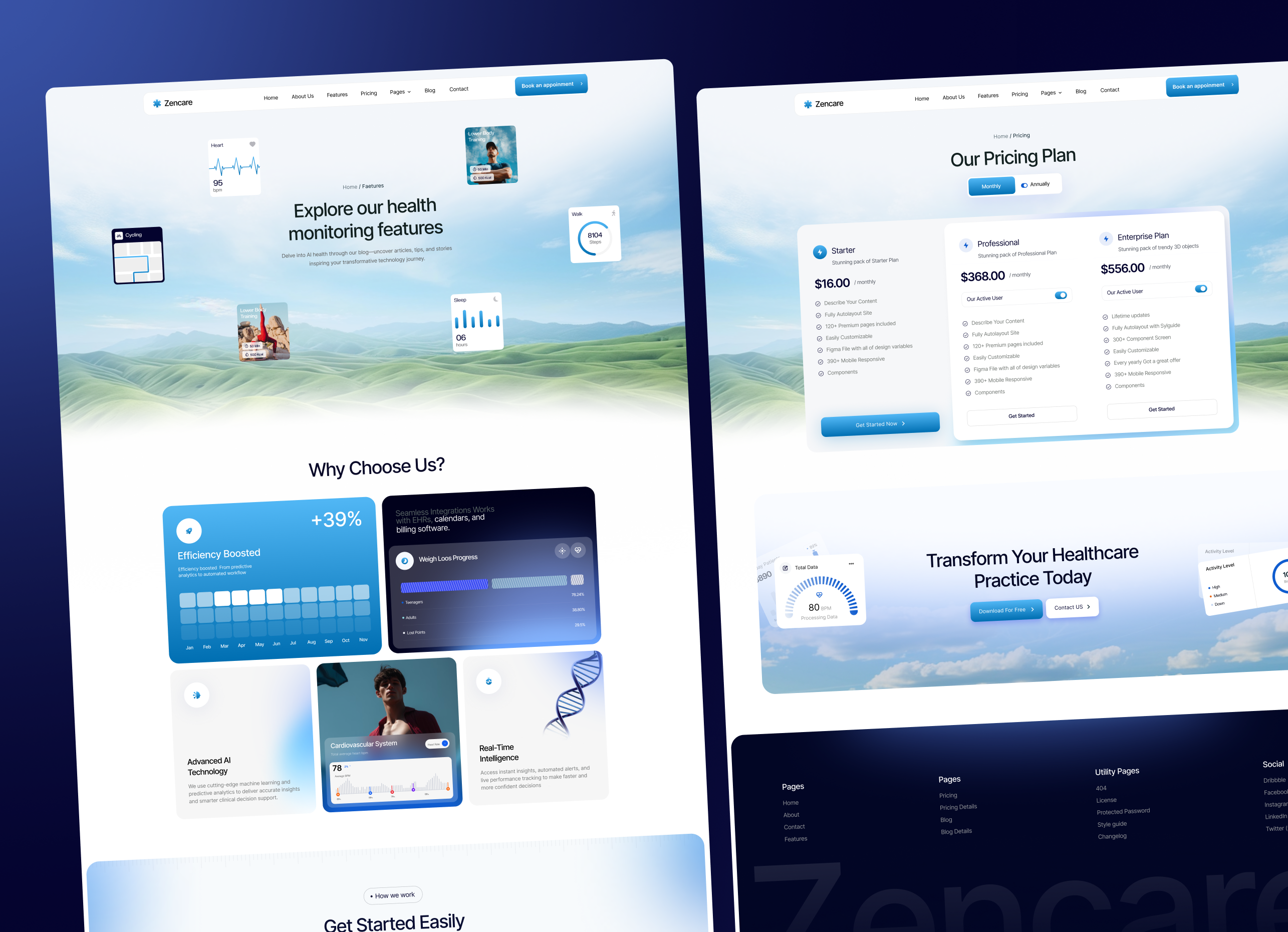 Jencare - AI-Based Healthcare Saas Webflow Template.