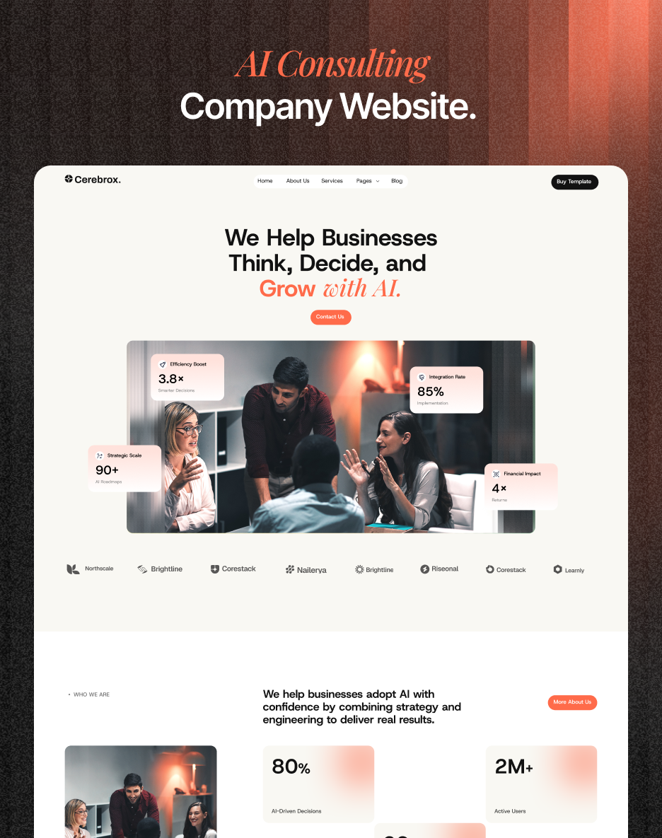 Cerebrox - AI Consulting Company Webflow Template.