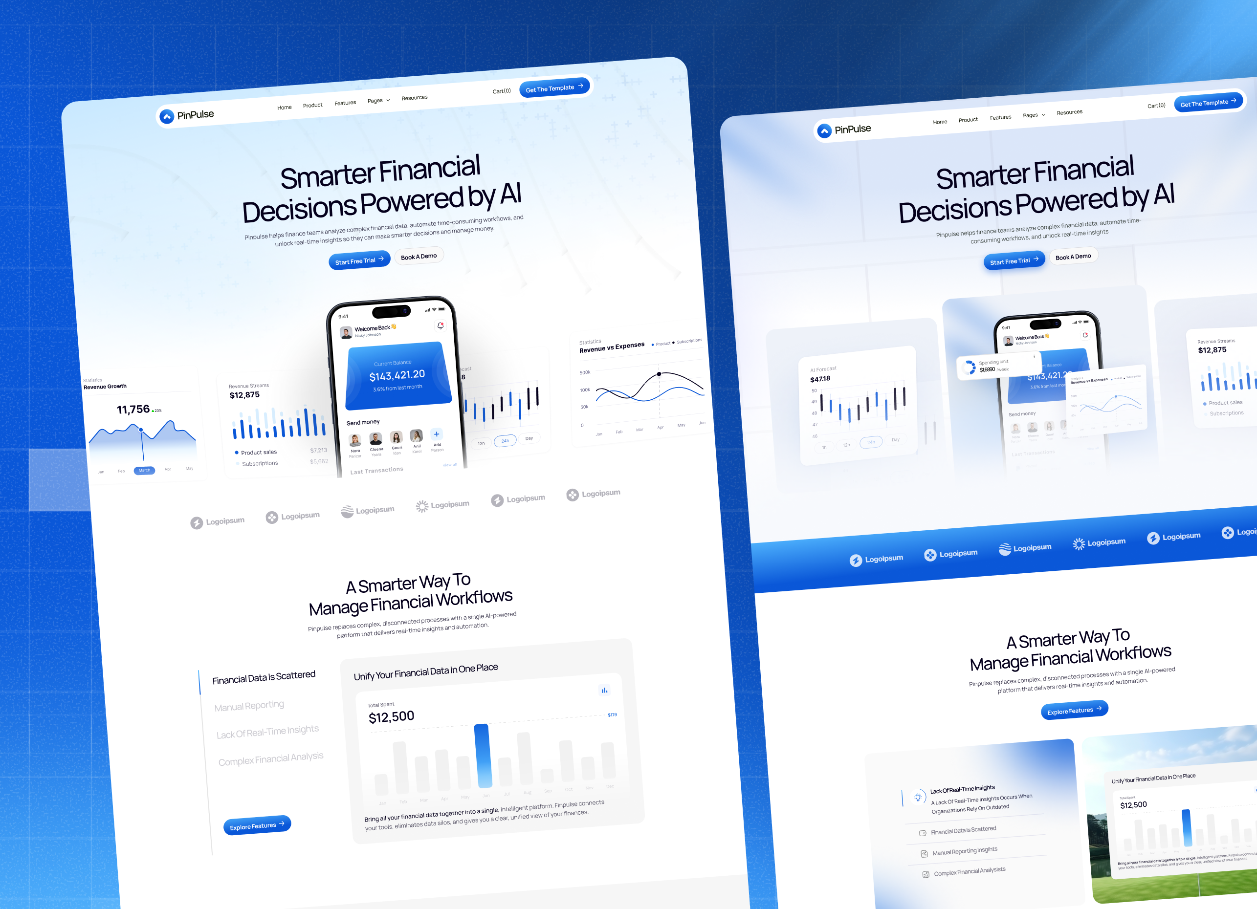 PinPulse - AI Financial SaaS Webflow Template.