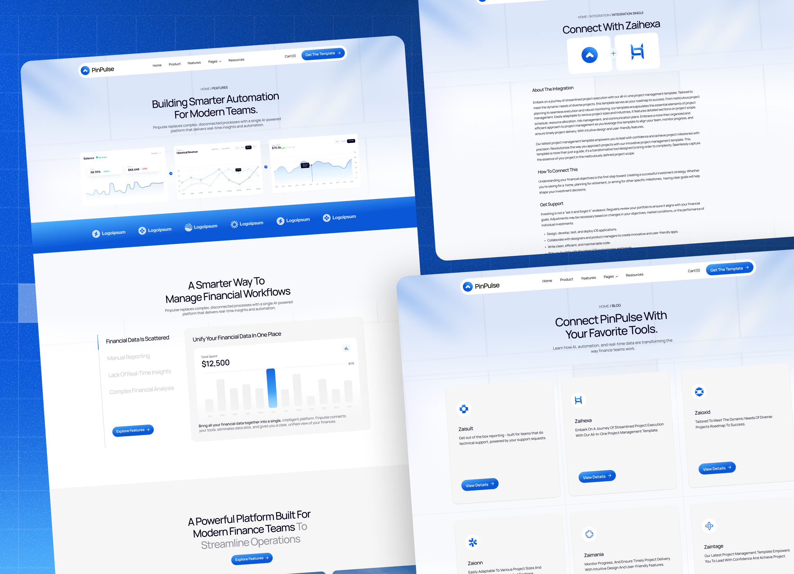 PinPulse - AI Financial SaaS Webflow Template.