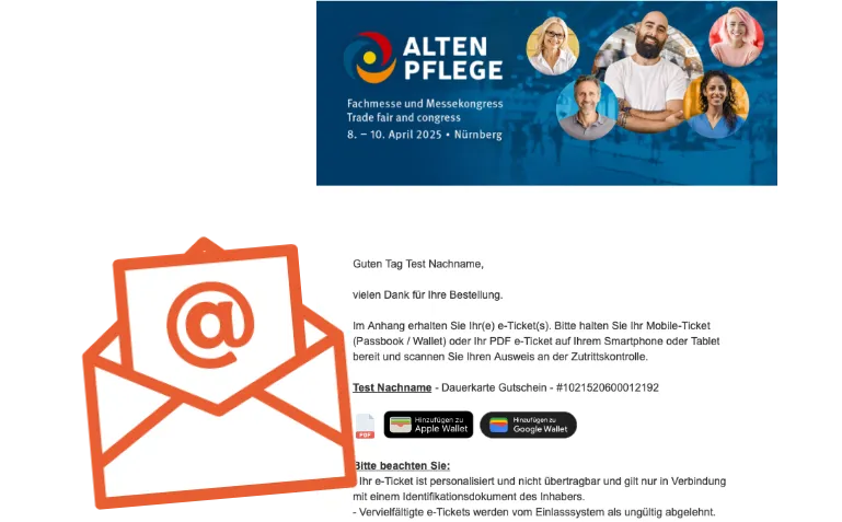 Eine E-Mail-E-Mail mit einem Bild eines Mannes im Hintergrund.