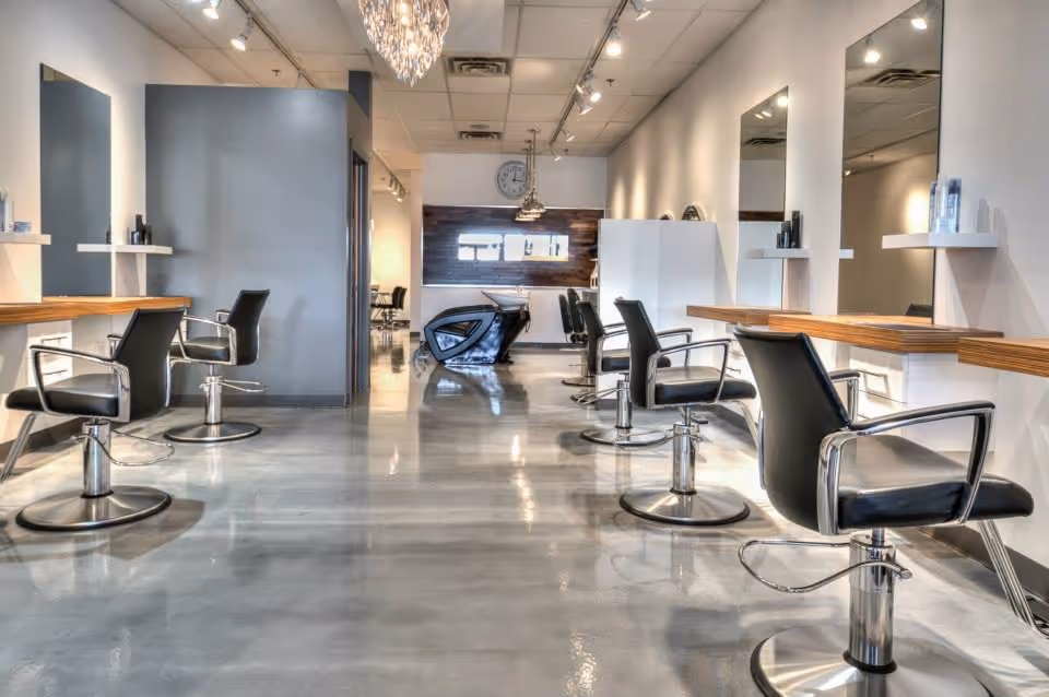 Barber Shop Metallic Epoxy Floor