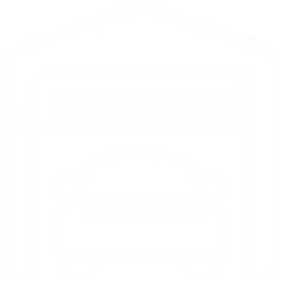 Icon of a car parked inside a garage with a closed garage door.
