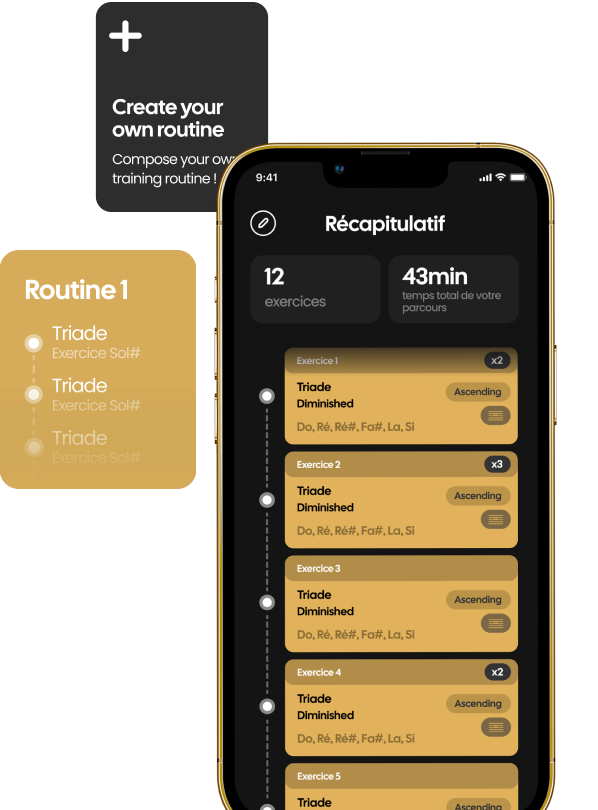 Custom routines builder screens