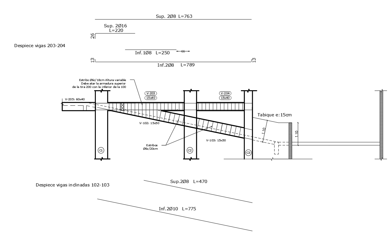Detalle de armado de rampa