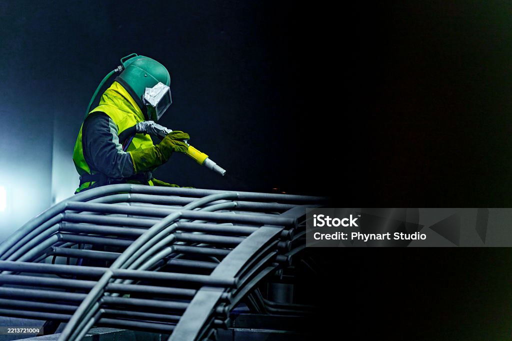 Technician in a mask smiles, breathing easy with GMG’s air quality standards