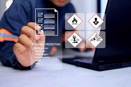 Technician in a mask smiles, breathing easy with GMG’s air quality standards