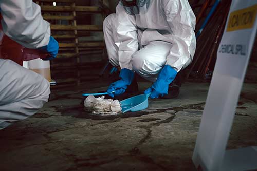 Technician in a mask smiles, breathing easy with GMG’s air quality standards