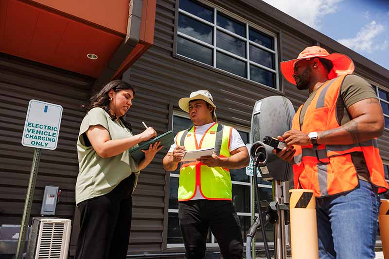 EHS-trained welder practicing fire prevention in a collision repair shop