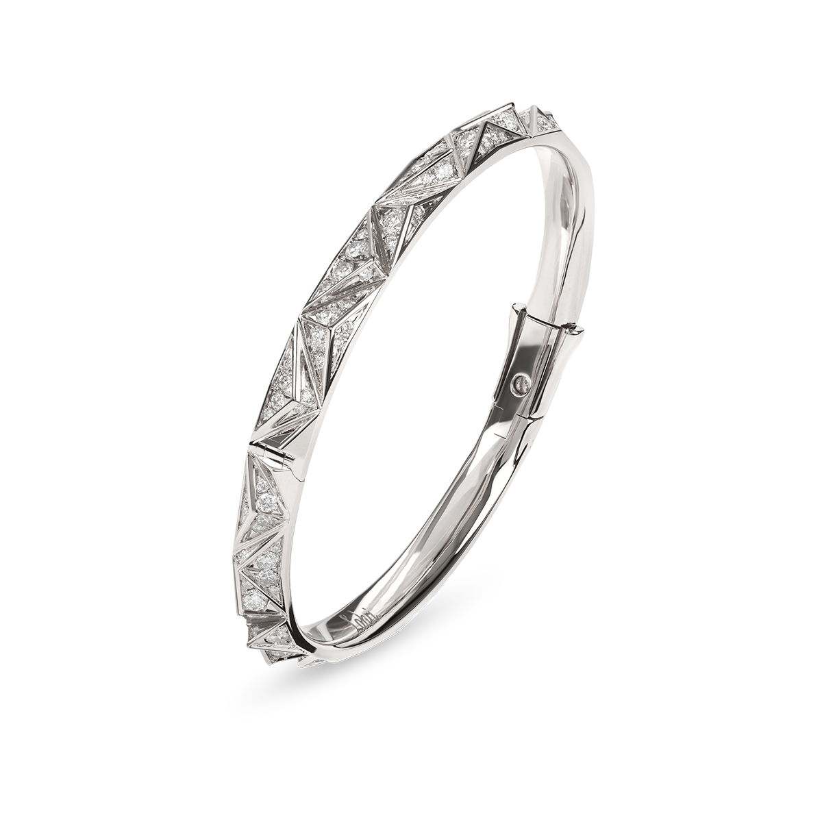 The Chiliagon collection is compelling and elegant. Inspired by avant-garde architecture, these pieces of jewellery mesmerizingly reflect the light. A chiliagon has 1000 facets, just like you do. This bracelet is handcrafted in white gold, featuring asymmetrical facets that form a subtle infinity motif and are set with brilliant-cut diamonds.