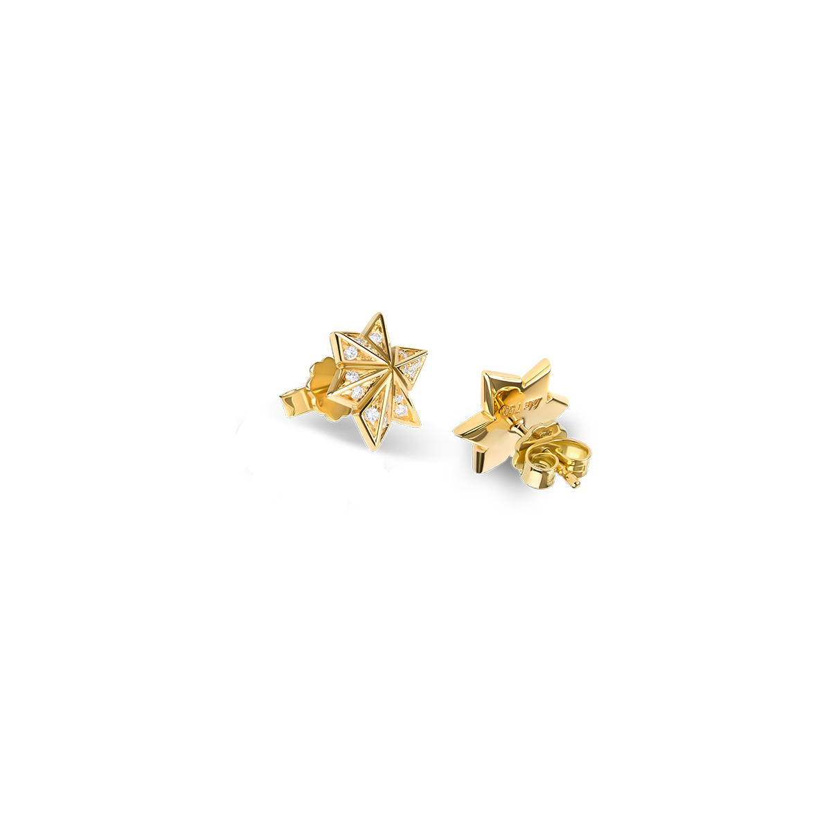 The Chiliagon collection is compelling and elegant. Inspired by avant-garde architecture, these pieces of jewellery mesmerizingly reflect the light. A chiliagon has 1000 facets, just like you do. These stud earrings are handcrafted in yellow gold and set with carefully selected brilliant-cut diamonds.