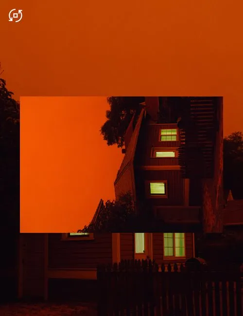 Orange tone house image rotated with VSCO photo editor