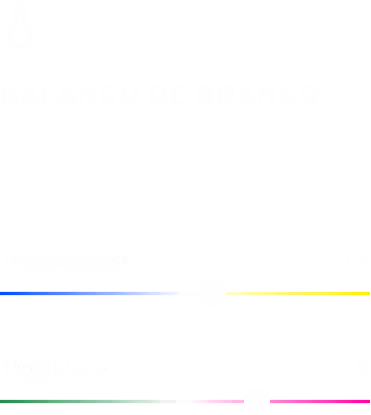 BALANÇO DE BRANCO - Temperatura e tonalidade editor