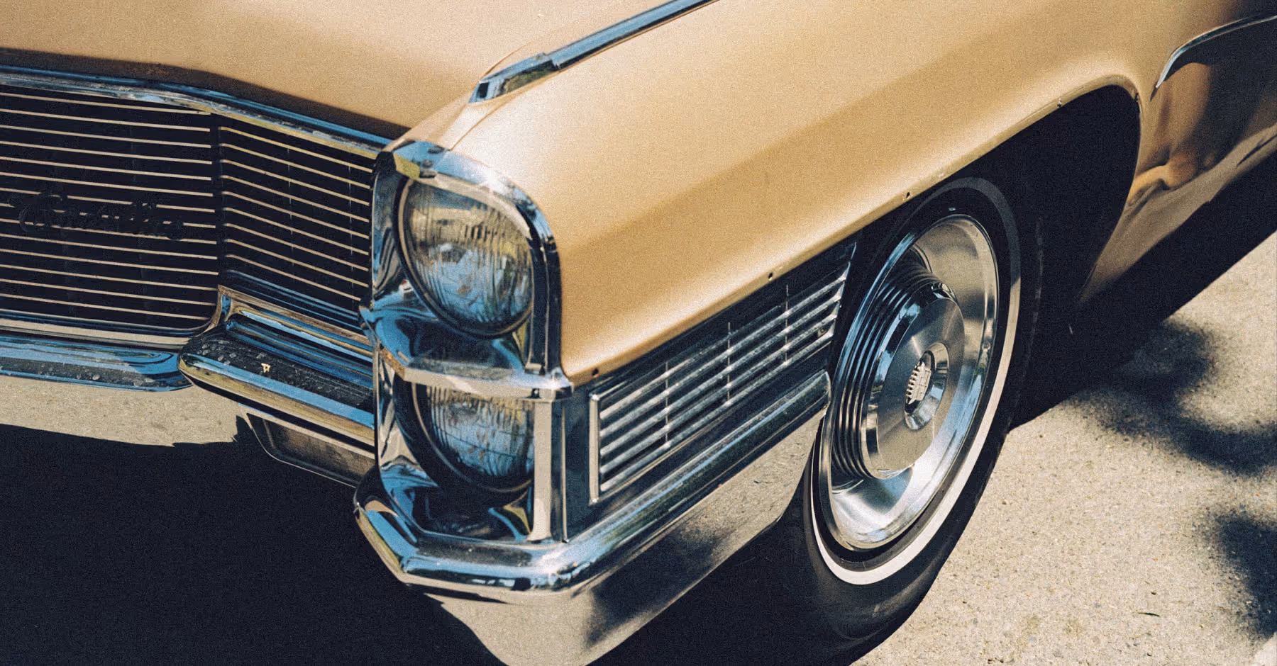 Vintage filter added to vintage car photo