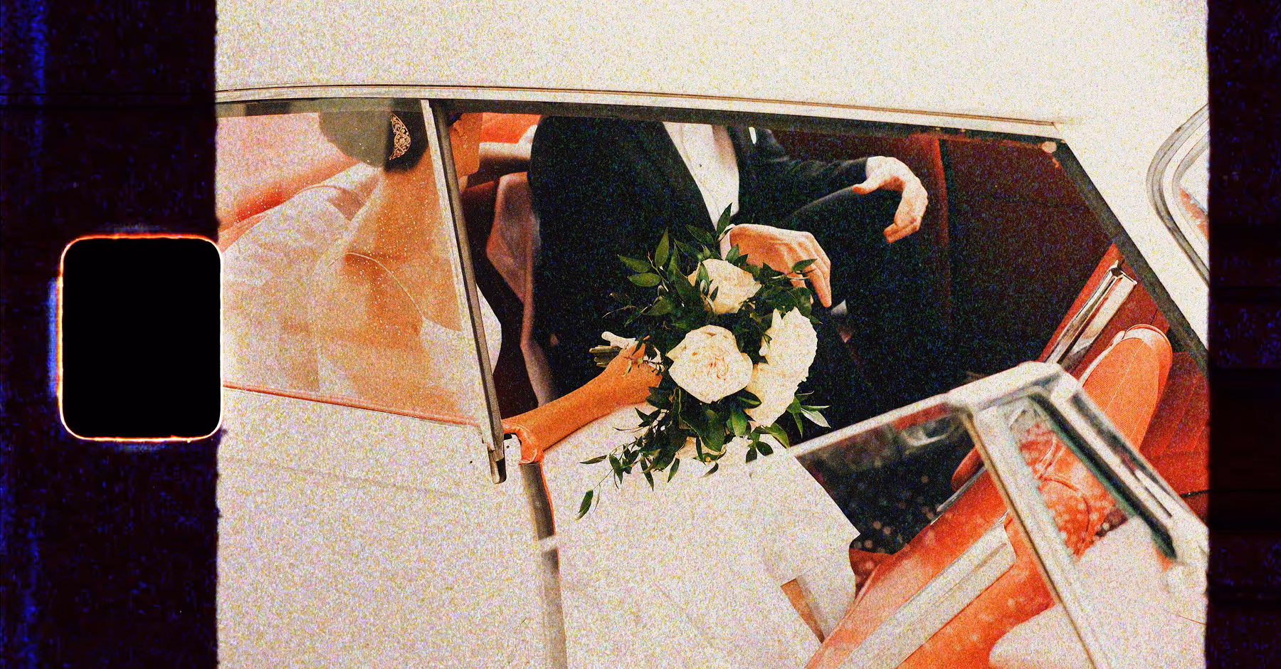 8mm 7a film border overlay on wedding photo
