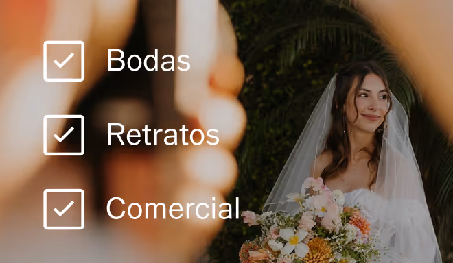 Fotografía profesional para bodas, retratos y comercial.