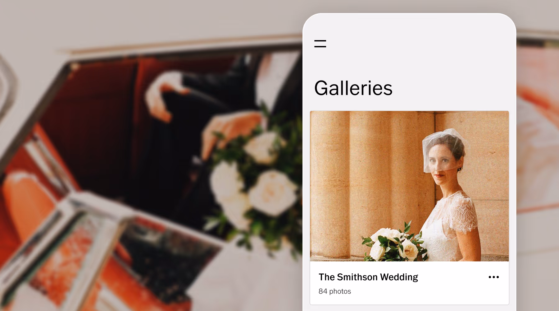 Client photo galleries for wedding photographers - showing The Smithson Wedding photos