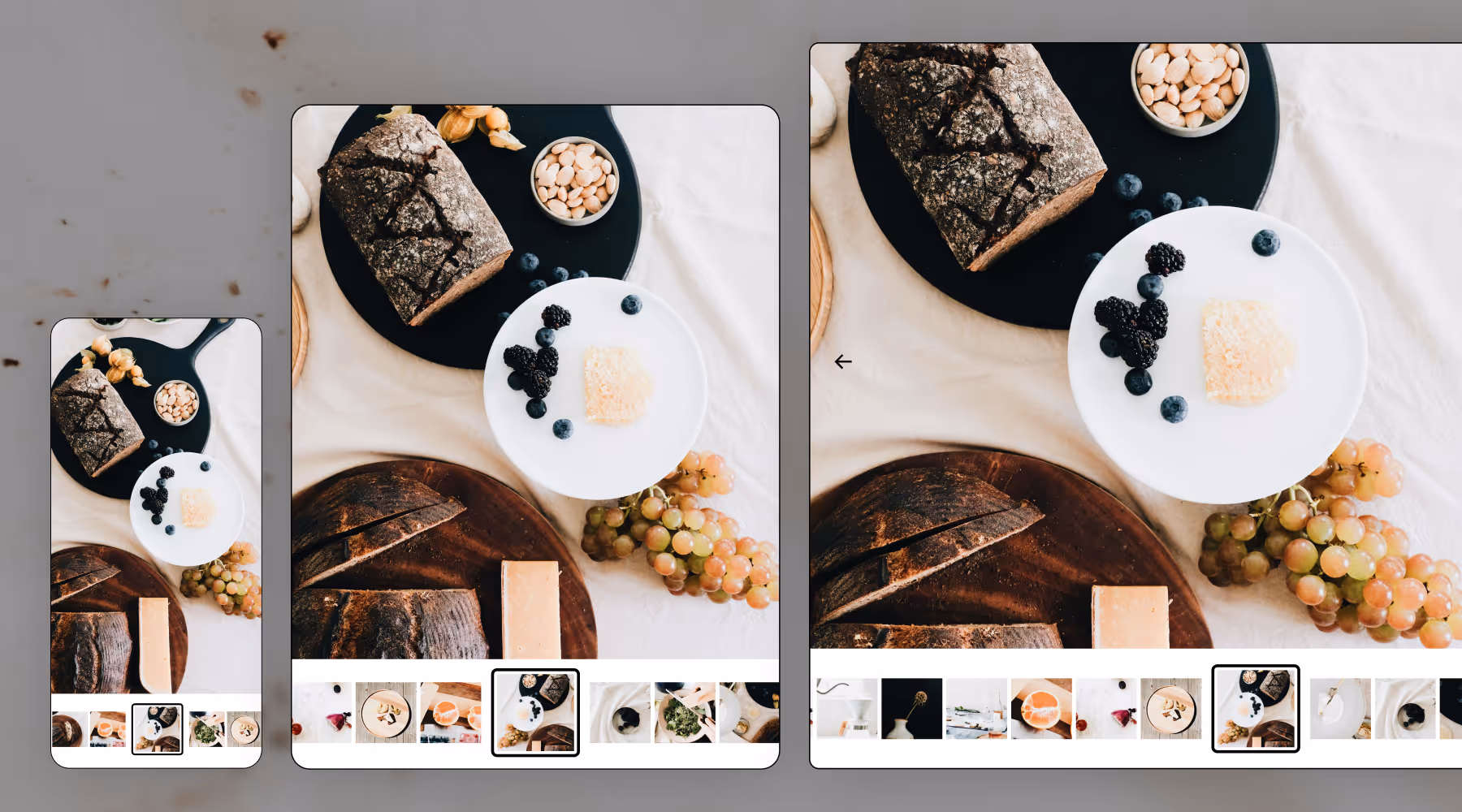 Client galleries viewable on every device - showing mobile, tablet, and desktop views