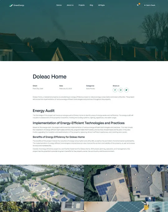 Project Details Screen