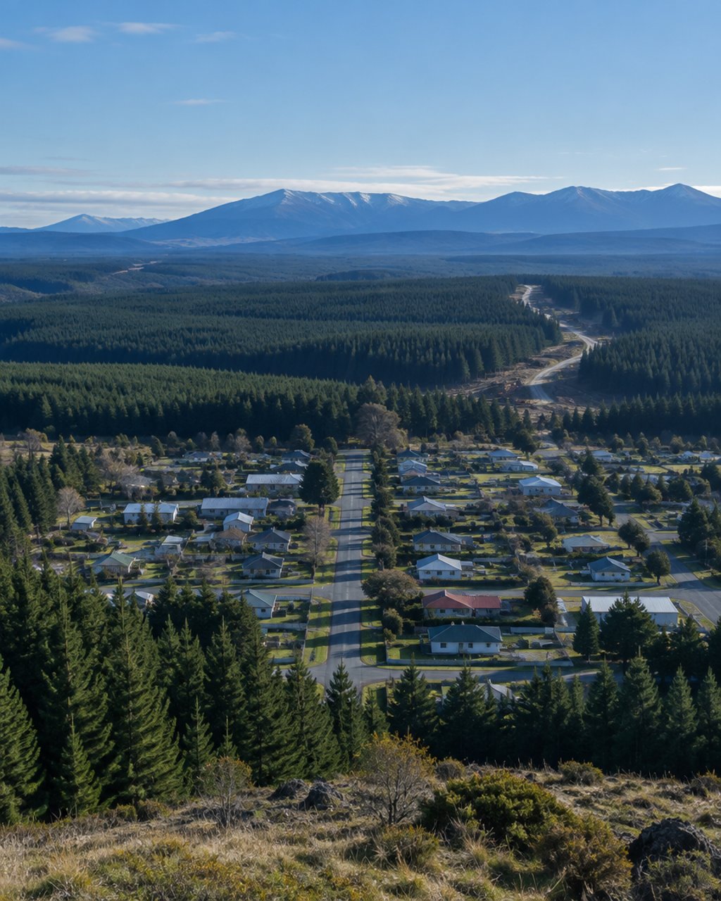A central plateau forestry town surrounded by pine plantation