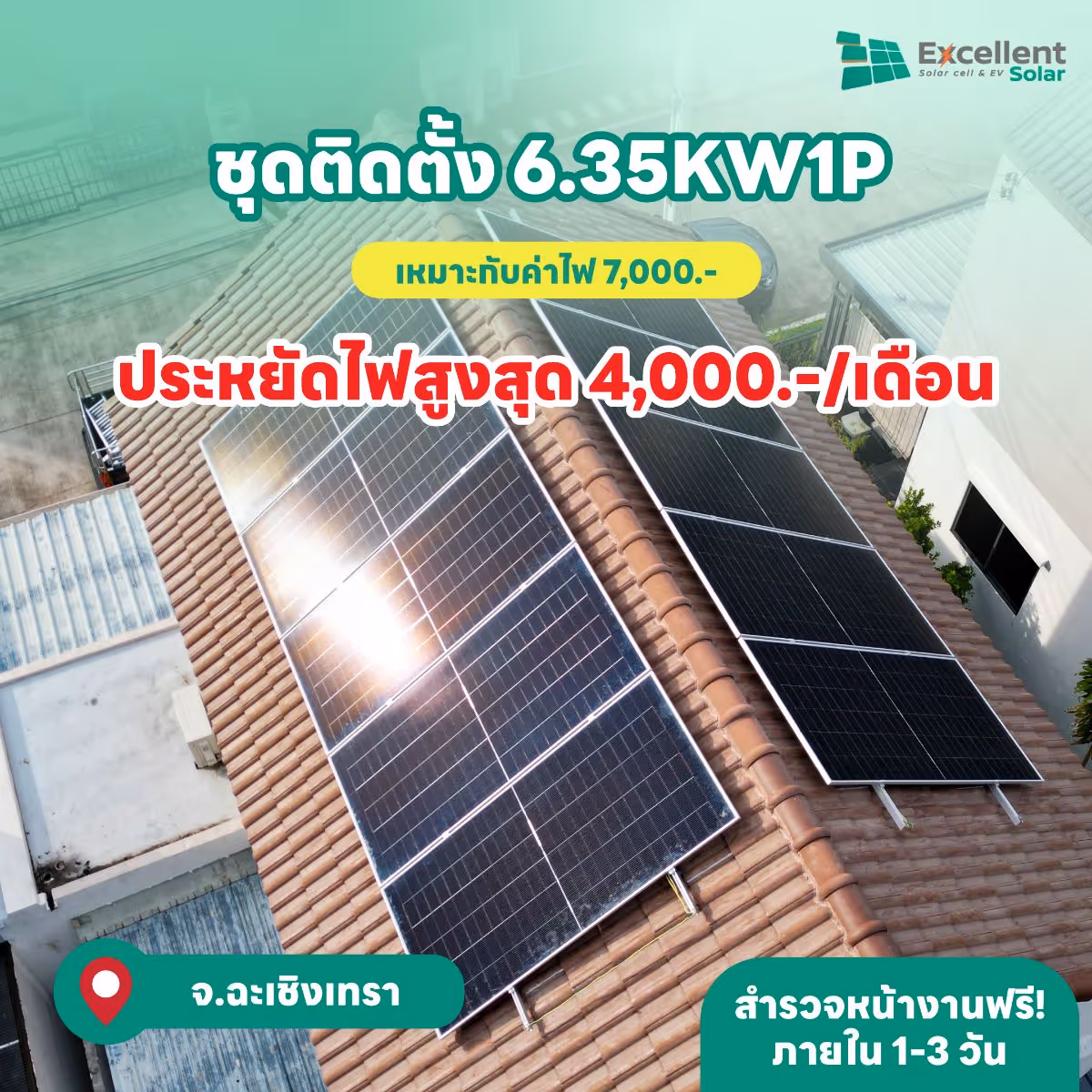 ติดแผงโซล่าเซลล์บนหลังคาบ้านราคา, ติดโซล่าเซลล์ บ้าน