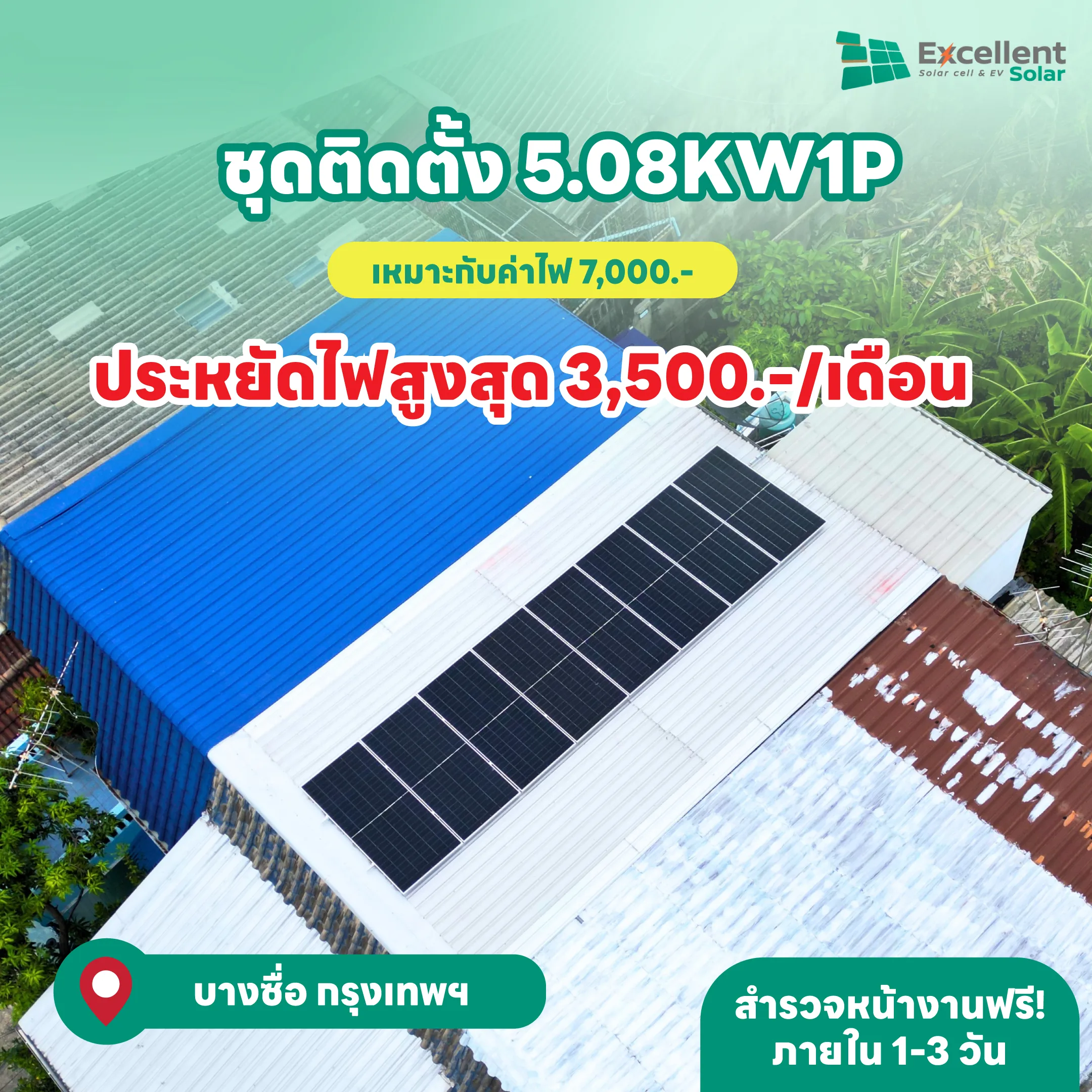 ติดแผงโซล่าเซลล์บนหลังคาบ้านราคา, ติดโซล่าเซลล์ บ้าน