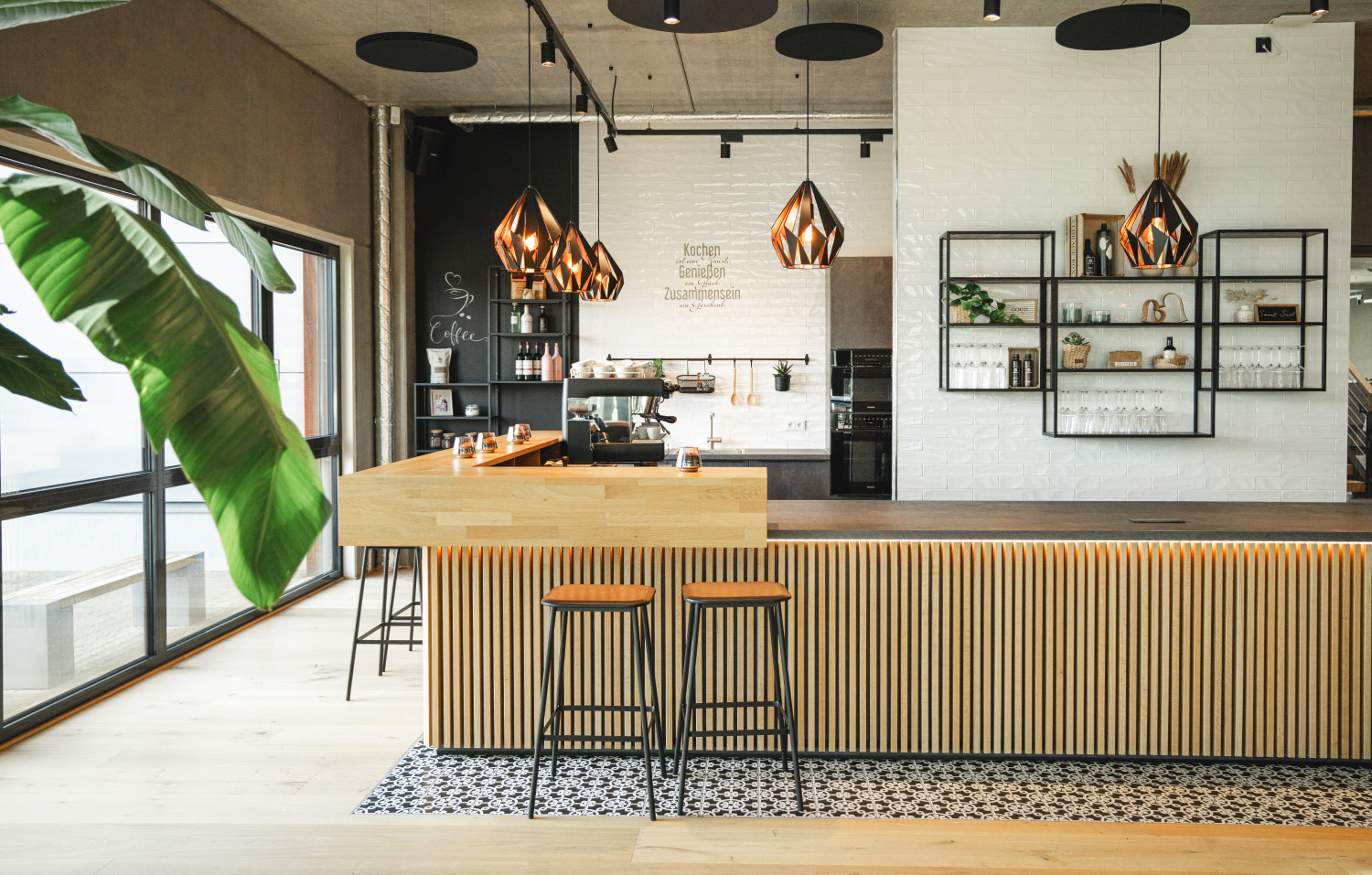 Ansicht des Empfangsbereichs eines neuen Bürogebäudes