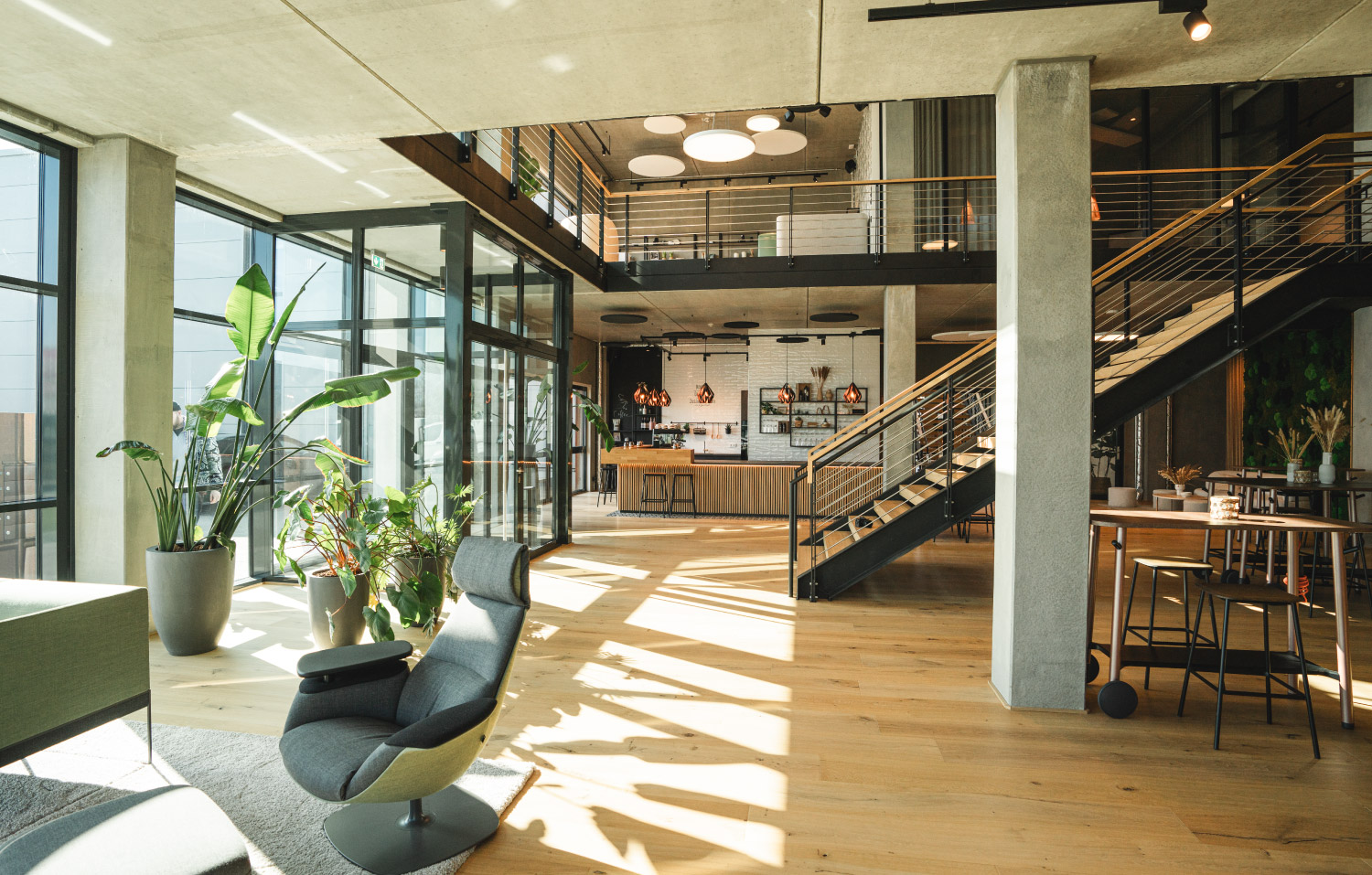 Innenansicht eines neuen Bürobaus