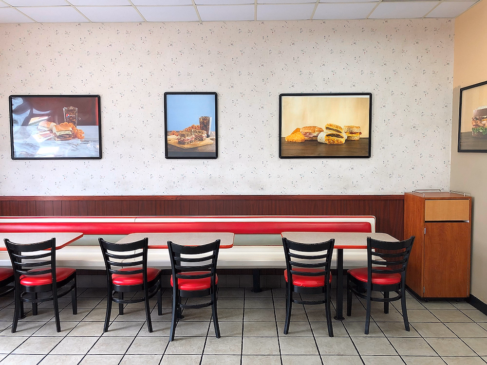 Photo by a professional photographer of a fast food burger restaurant that could make money online as stock photography