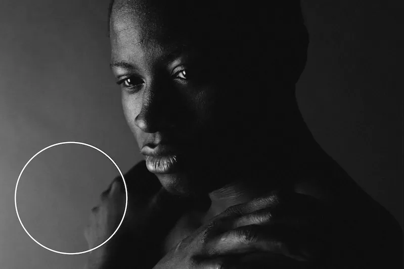 Black and white portrait by photographer Keitravis Squire