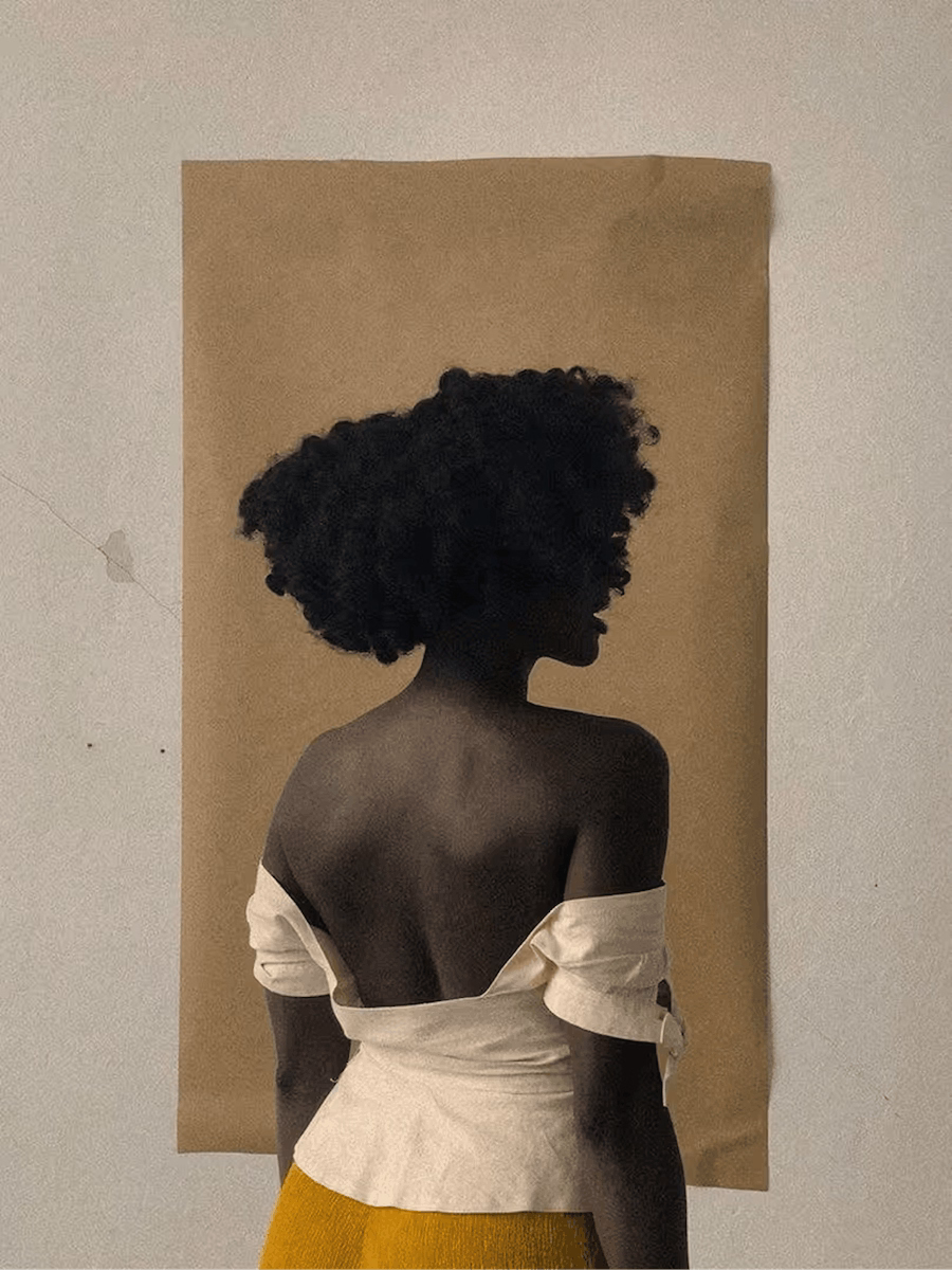Studio photoshoot of a woman facing away taken b photographer y Deun Ivory