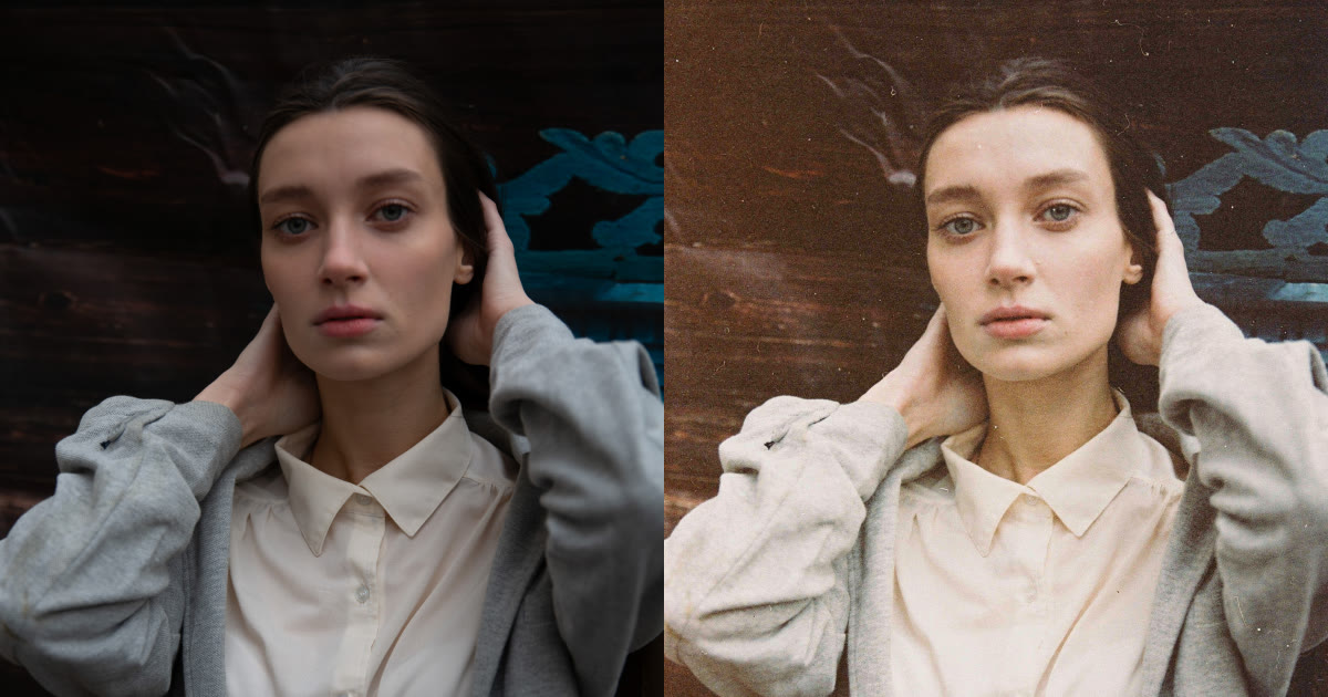 Digital camera effect before and after
