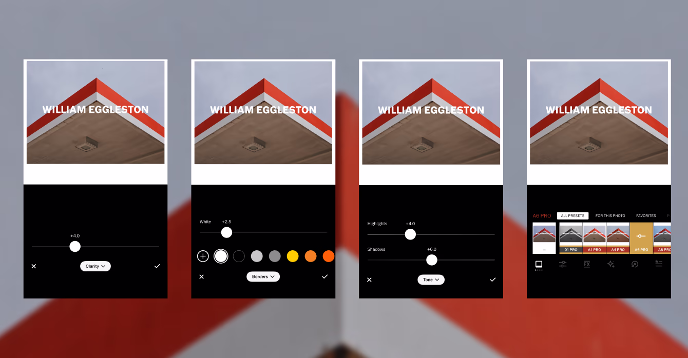 Photo editing settings by photographer Greg Schmigel