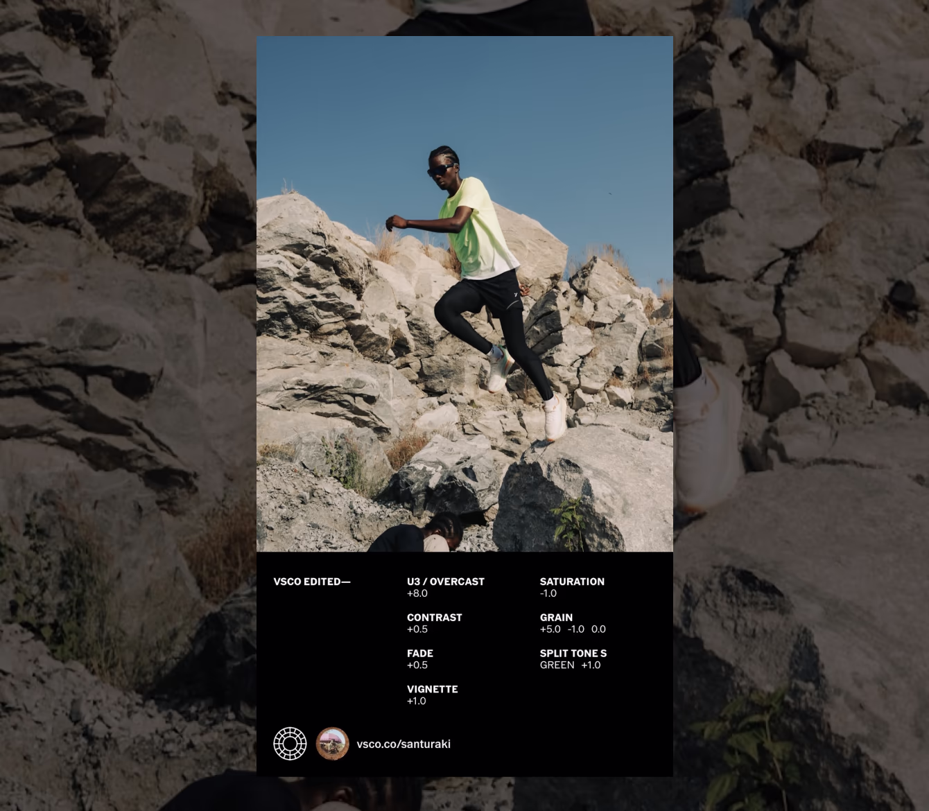 Photo editing recipe by Abdullahi Santuraki:VSCO Preset U3 / Overcast +8.0Contrast +0.5Fade +0.5Vignette +1.0Saturation -1.0Grain +5.0, -1.0, 0.0Split Tone S Green +1.0