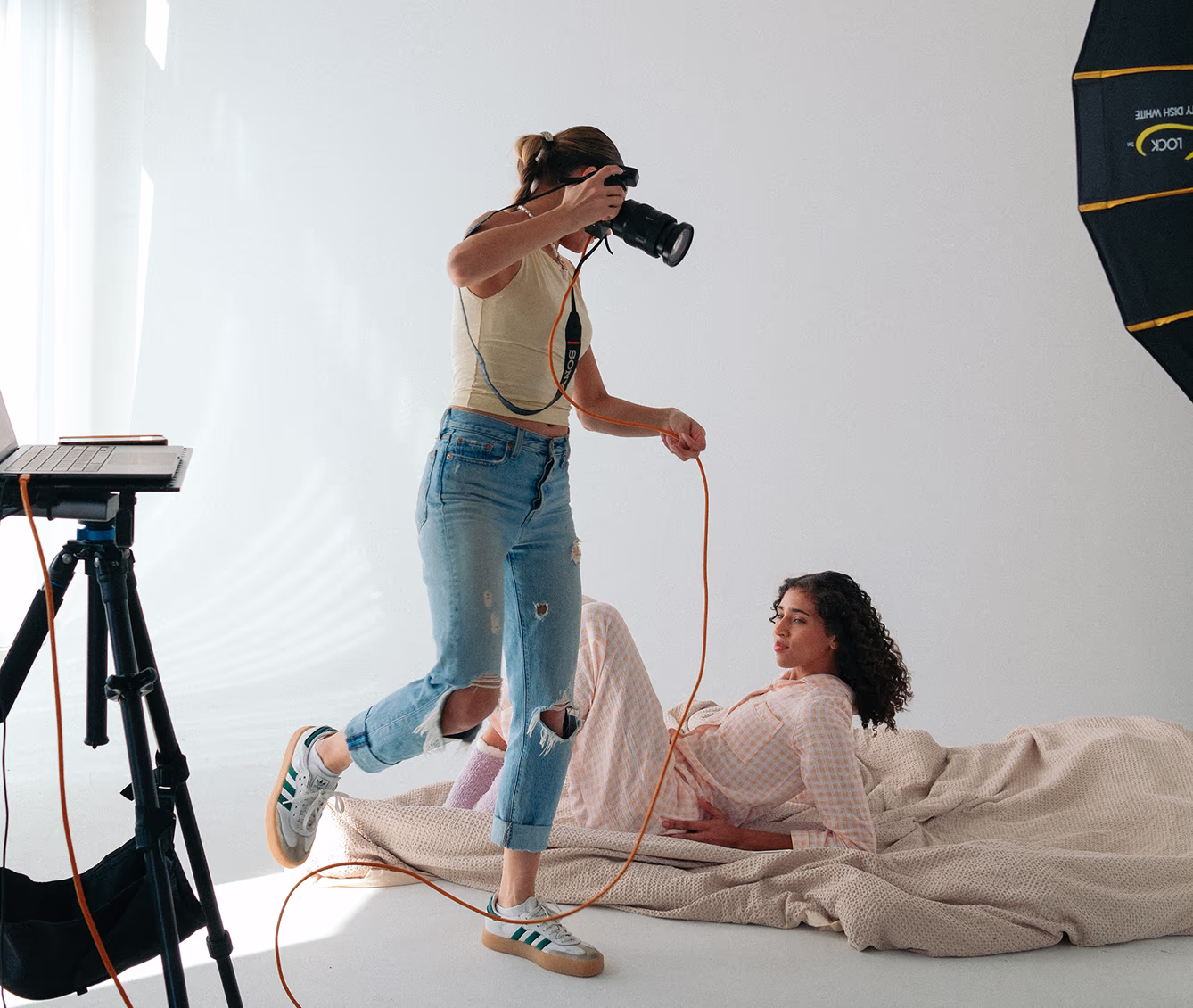 Professional photographer during brand photoshoot