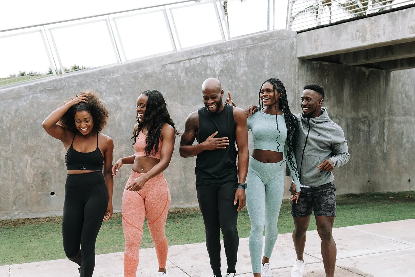 Group of models in workout clothing for a fitness industry client photoshoots