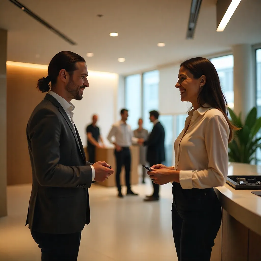 Deux collaborateurs qui discutent